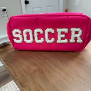 Mavi Bandz Varsity Collection Nylon Hot Pink Cosmetic Bag Pouch Soccer in Chenil